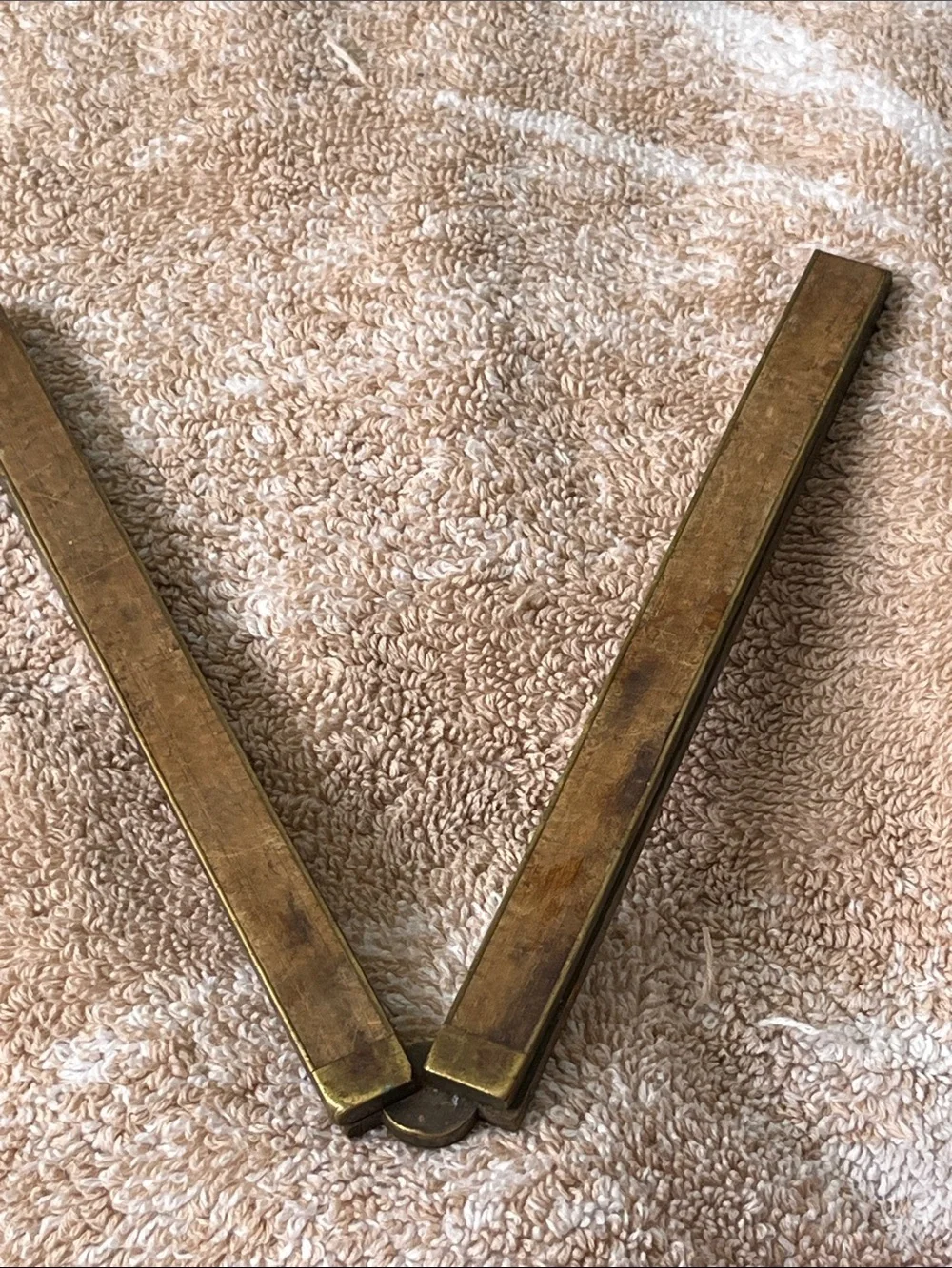 Classic Folding Brass Ruler in Brown – Compact Home Office Tool